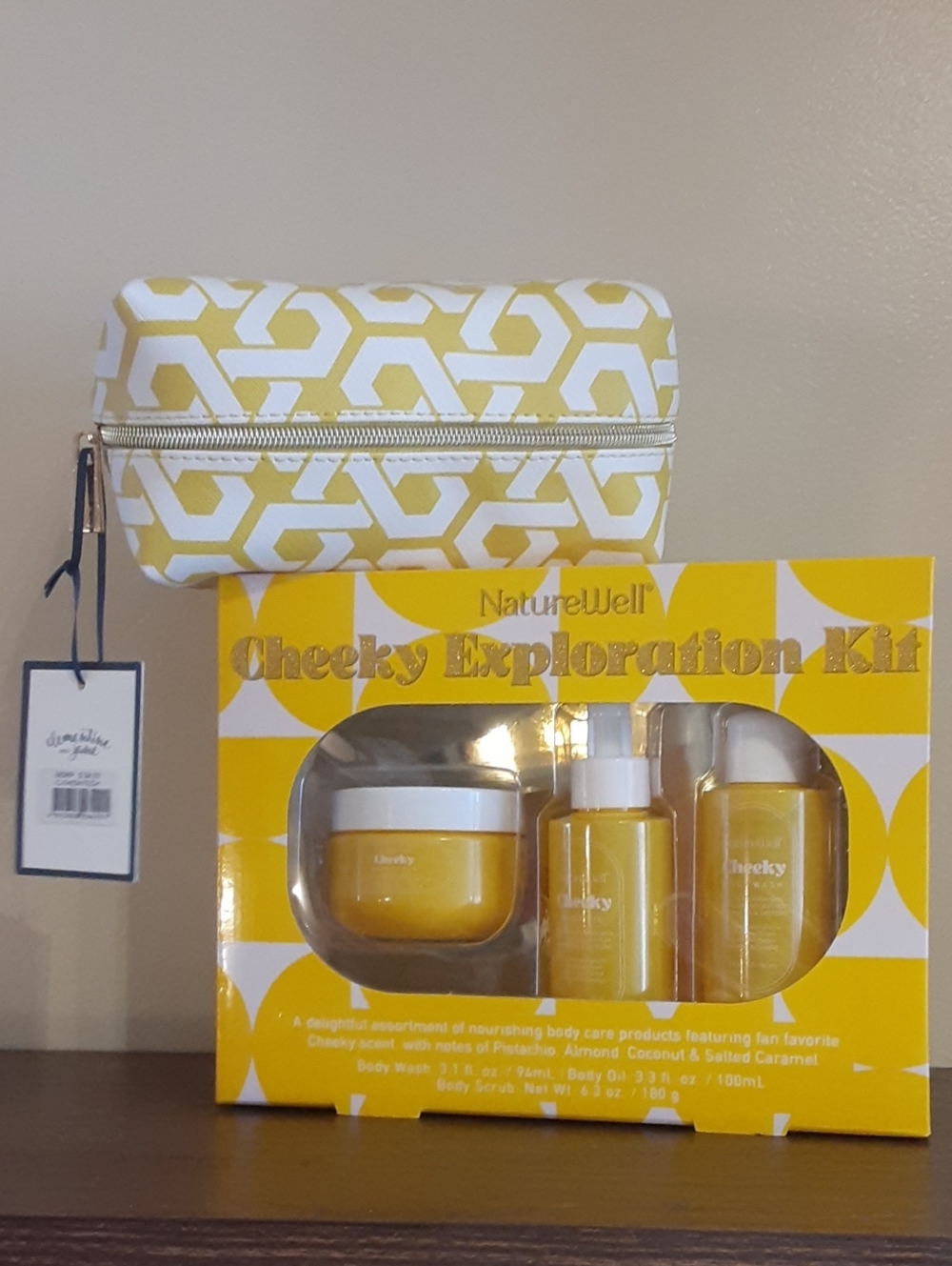 Cosmetic Pouch and Bath and Body trio Gift Set - "Nature Well"